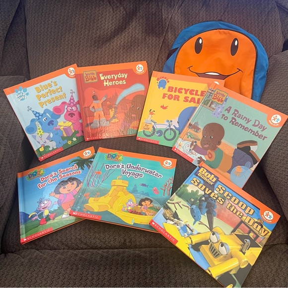 Vintage 90’s Nick Jr. Book Club Backpack with Lot of 7 Books Plus Play Pamphlet - Picture 2 of 15